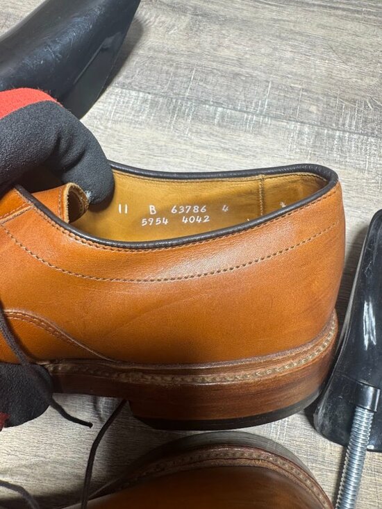 Allen Edmonds Hillcrest Chestnut Leather Derby Shoes Men\'s Size 11B